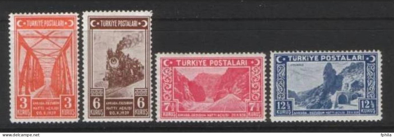 1939 TURKEY THE OPENING OF THE ANKARA - ERZURUM RAILROAD MH * - Nuovi