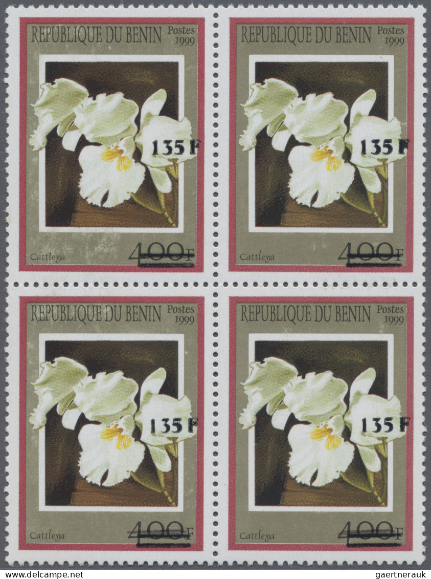 Benin: 2000. Block Of 4 Of The Stamp '135F On 400' Showing 'Cattleya Sp'. Mint, - Bénin – Dahomey (1960-...)