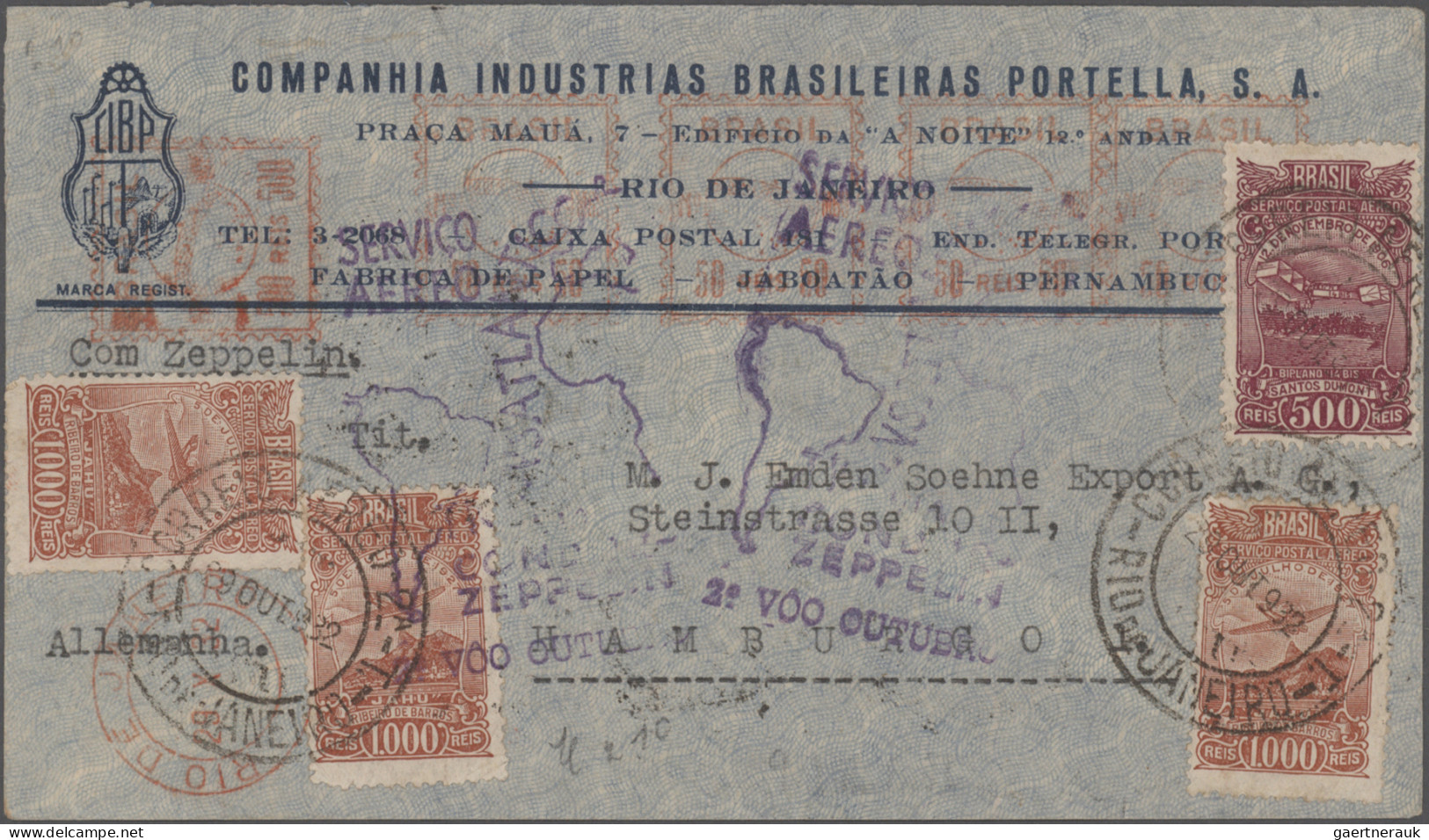 Brazil - Zeppelin Mail: 1932 "1./9. Südamerikafahrt": Printed "Condor" Envelope - Luftpost
