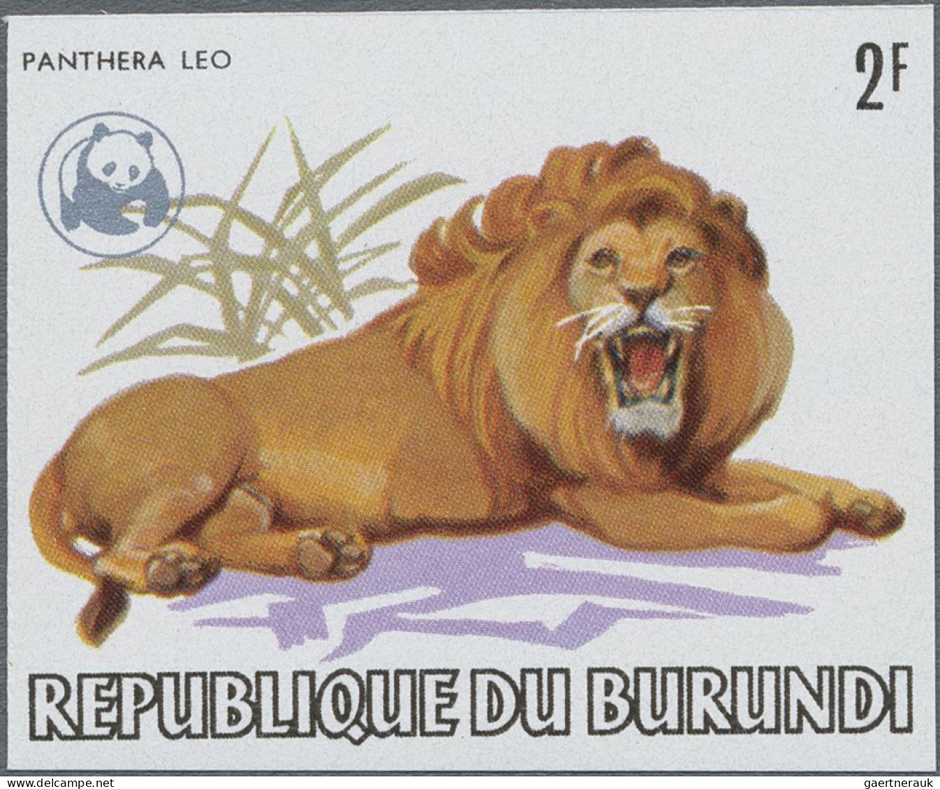 Burundi: 1982, African Wildlife/WWF 2fr.-85fr., IMPERFORATE, Complete Set Of 13, - Unused Stamps