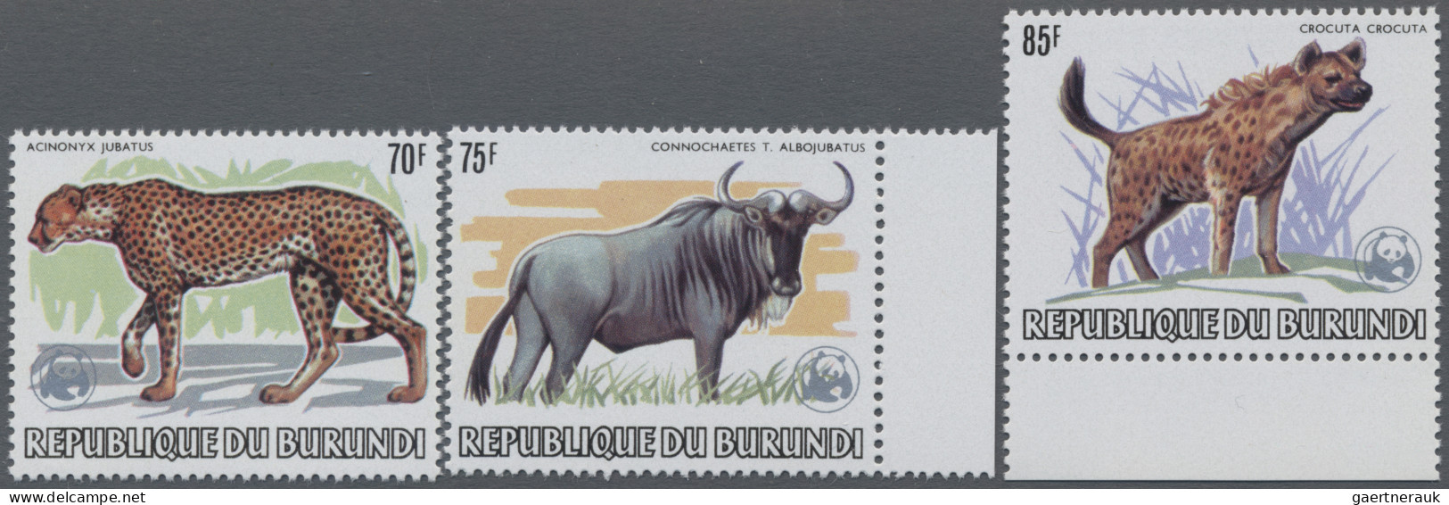 Burundi: 1982, African Wildlife/WWF 2fr.-85fr., Complete Set Of 13, Mint Never H - Unused Stamps