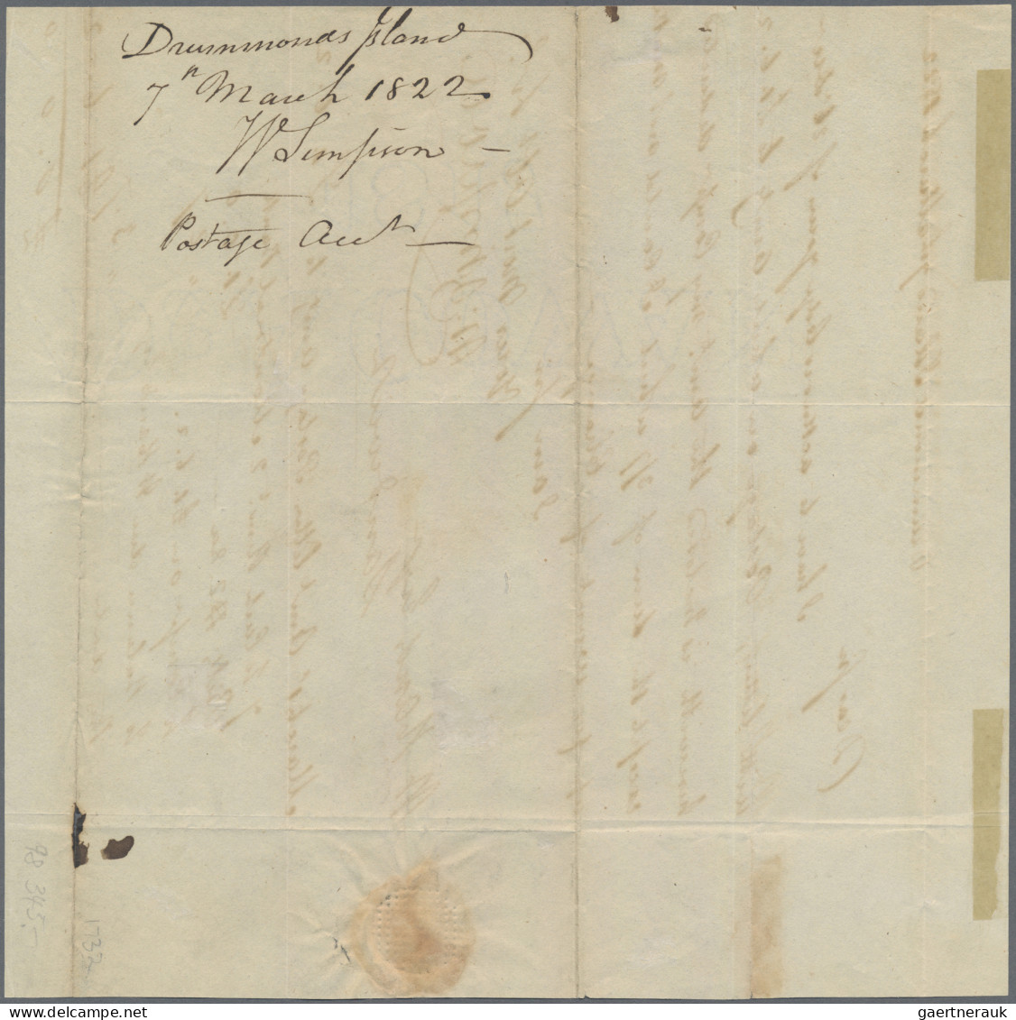 Canada -  Pre Adhesives  / Stampless Covers: 1822, Drummond Island, Folded Favou - ...-1851 Voorfilatelie