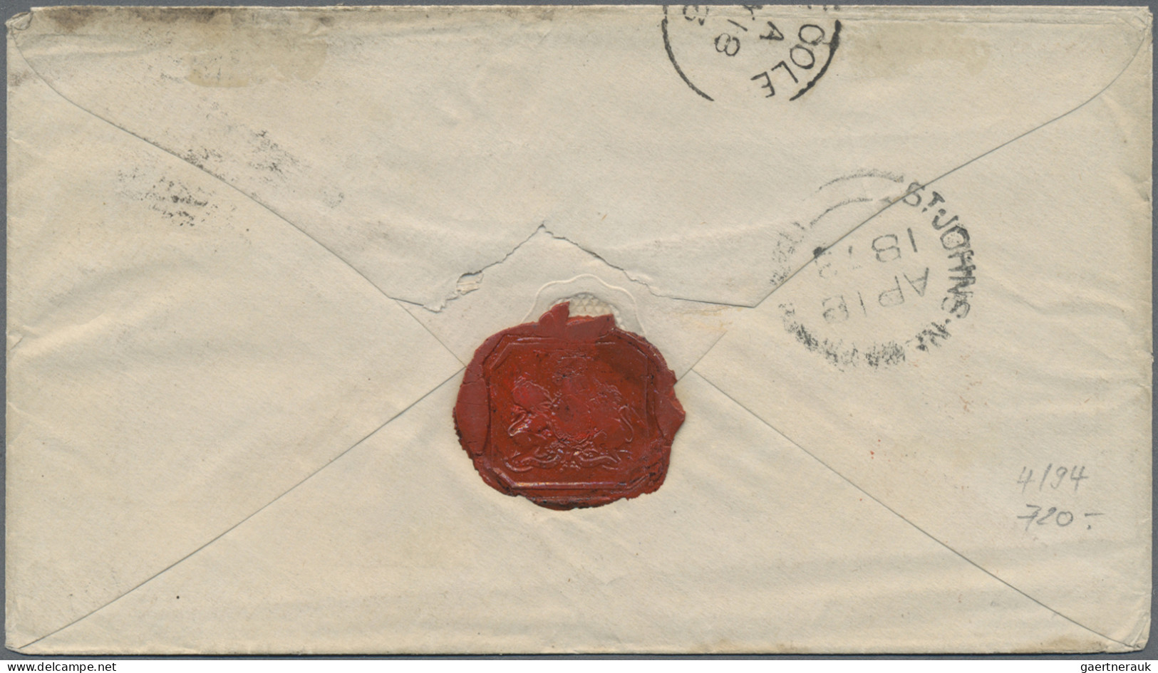 Newfoundland: 1873, Winter Mail, Victoria 6d. Rose On Cover From "FOGO FE 26 187 - 1857-1861