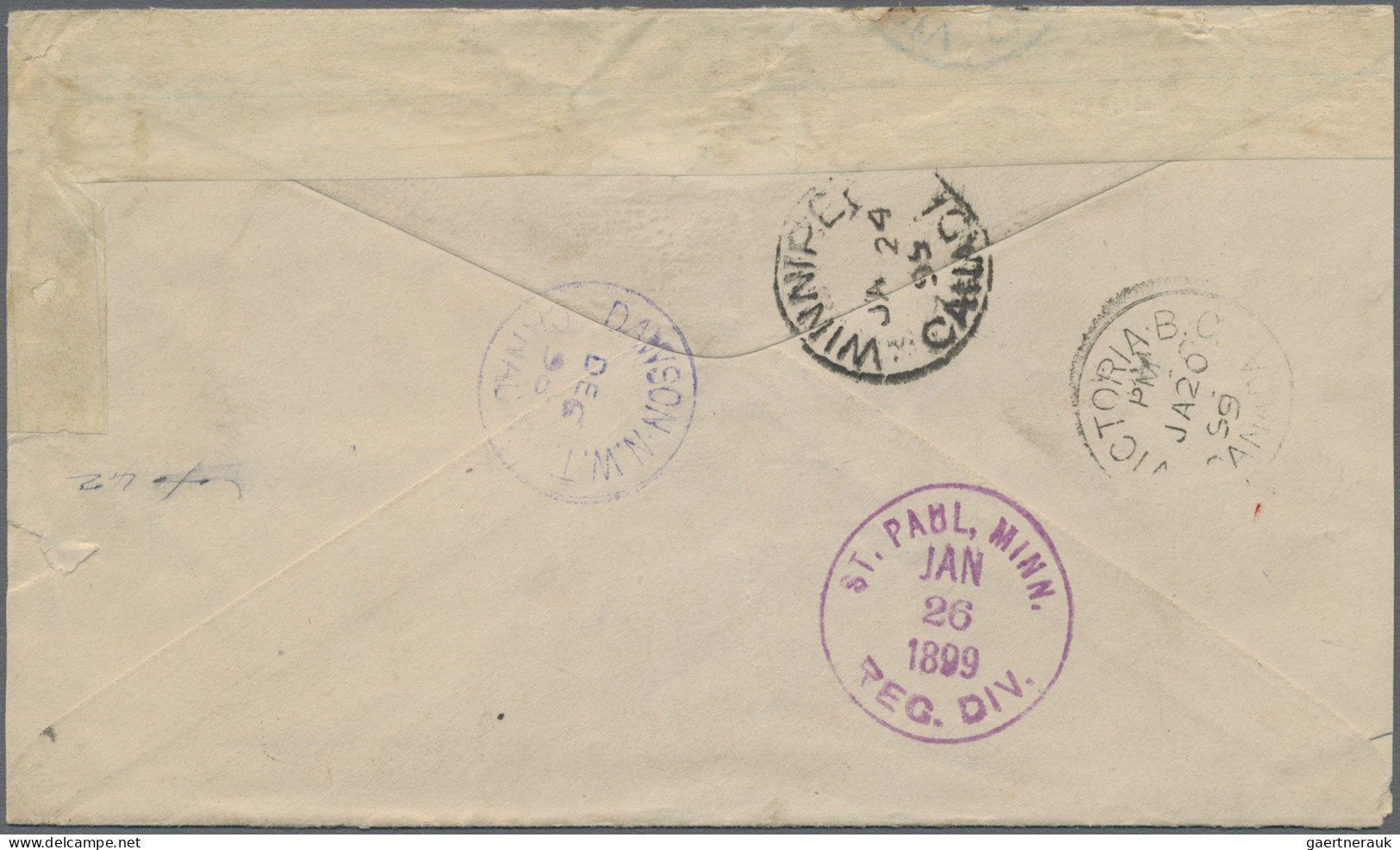 Canada: 1898, Dawson, Yukon Territory, Gold Rush/Winter Mail, Registered Cover B - Lettres & Documents