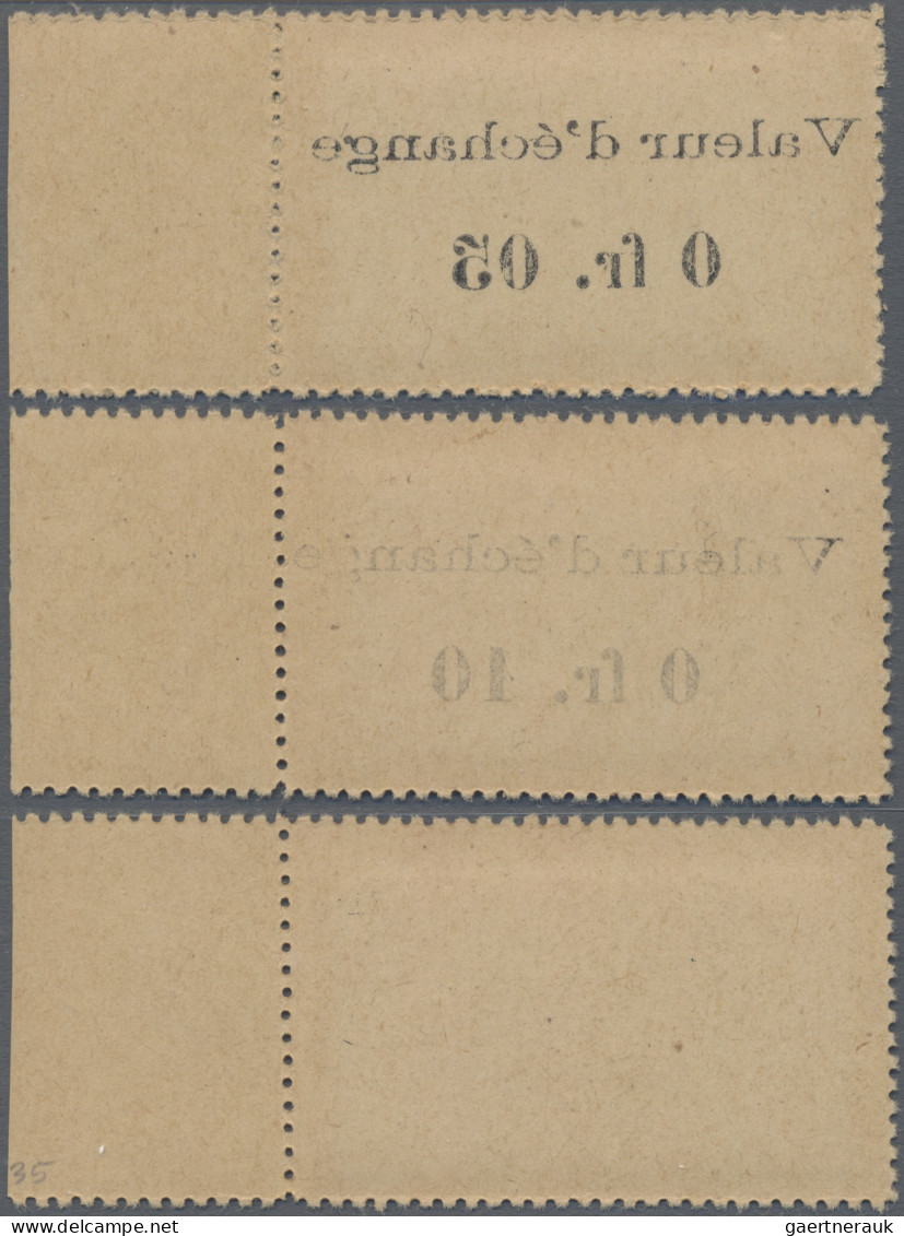 Ivory Coast: 1920's Ca.- Stamp Emergency Money: Three Stamps Of 1913 Issue Affix - Côte D'Ivoire (1960-...)