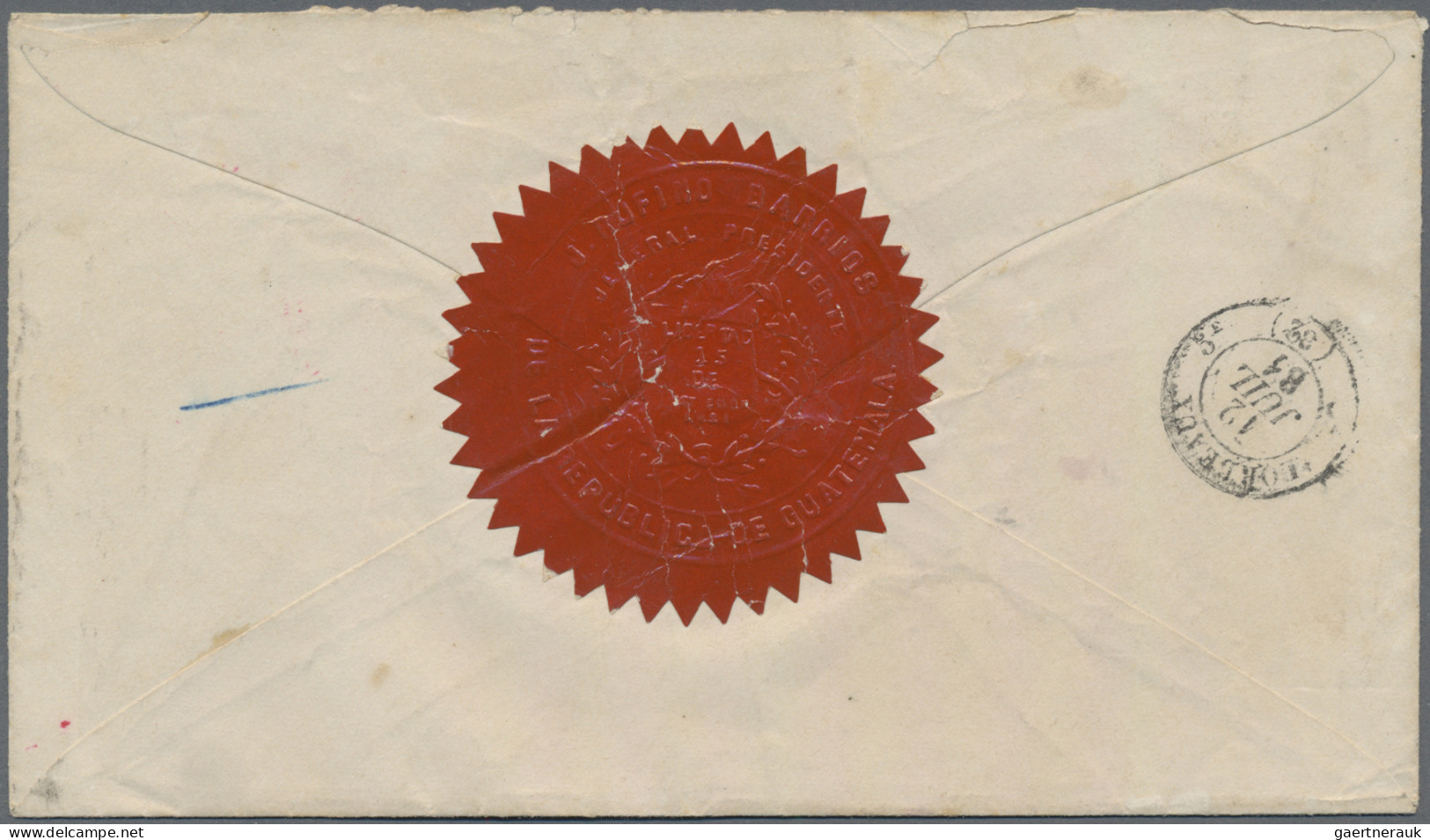 Guatemala: 1881, Stampless Cover Imprinted "J. RUFINO BARRIOS, JENRAL PRESIDENTE - Guatemala