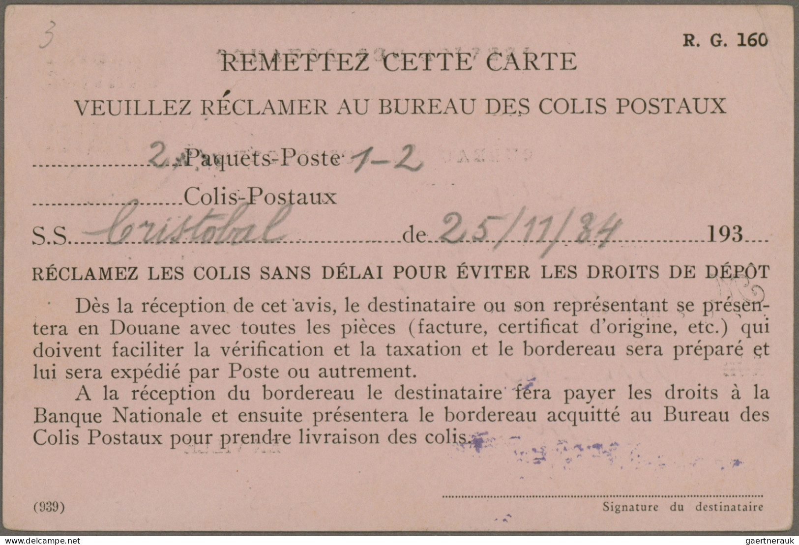 Haiti: 1934, "SERVICE/OFFICIEL" Overprint On Reply Part Of Stationery Card 2c. O - Haiti