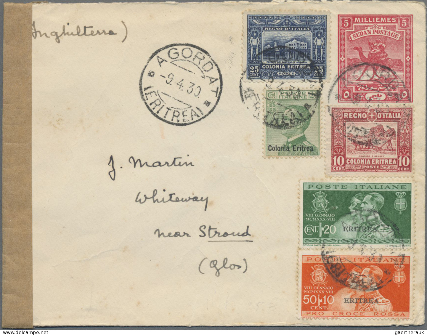 Italian Eritrea: 1930, Attractive Franking At 1.25 Lire Rate On Sudan Stationery - Eritrea