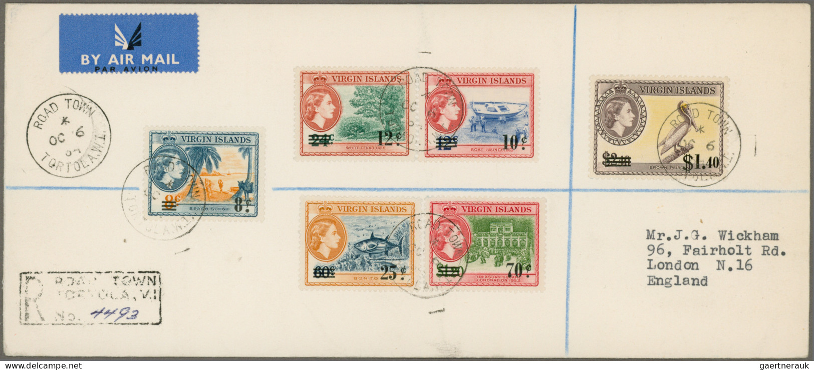 Virgin Islands: 1962/1964, Definitives "Pictorials" In US Currency, Two Sets On - Iles Vièrges Britanniques