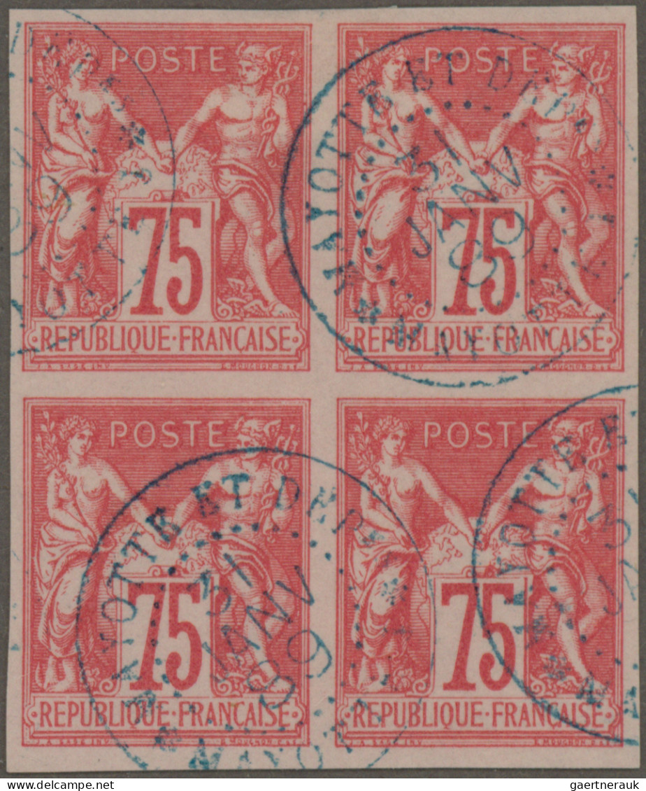 Mayotte: 1878, 75c. Currant Red On Cream ("groseille Sur Creme"), Block Of Four, - Andere & Zonder Classificatie