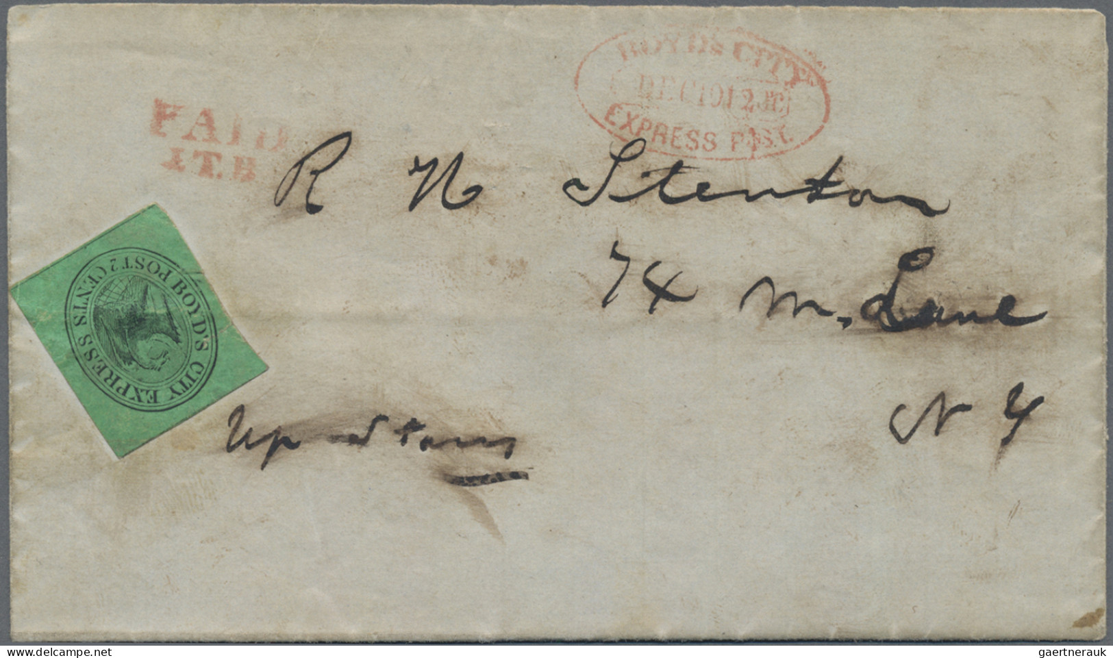 United States Of America: 1845, USA. Local Stamps. Boyd's City Express NY. Sc# 2 - Locals & Carriers