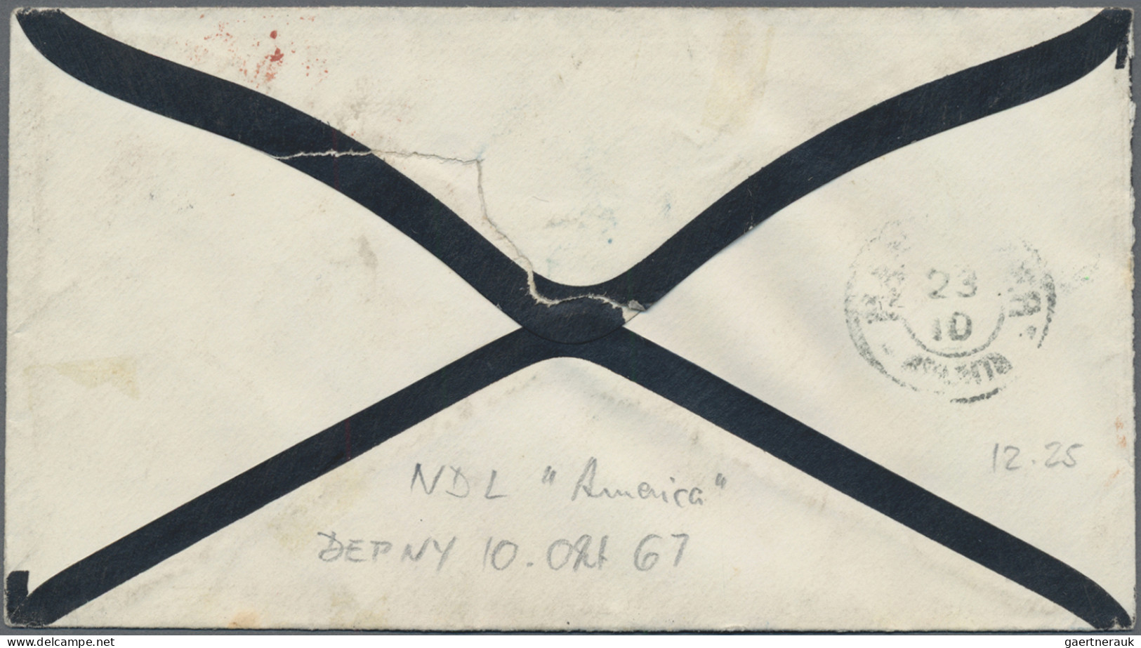 United States: 1866 15c. Black, Cork Fancy Cancellation, On Cover From Baltimore - Autres & Non Classés