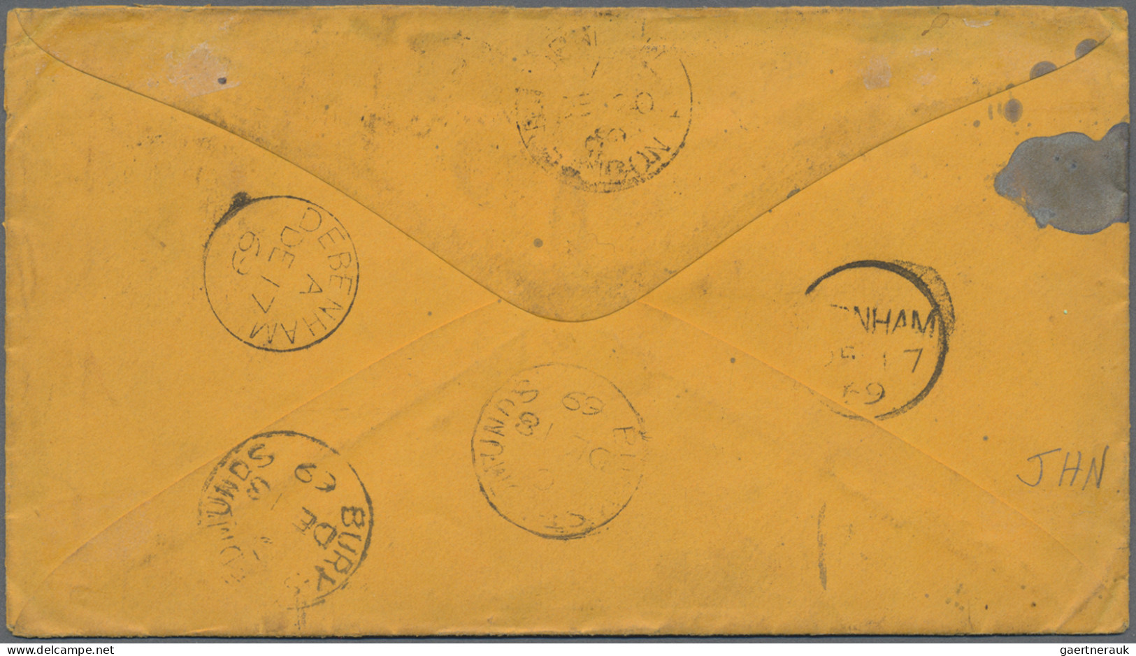 United States: 1869 Michel #27, 30, "cunard Line" A Cover Sent From New Boston T - Sonstige & Ohne Zuordnung