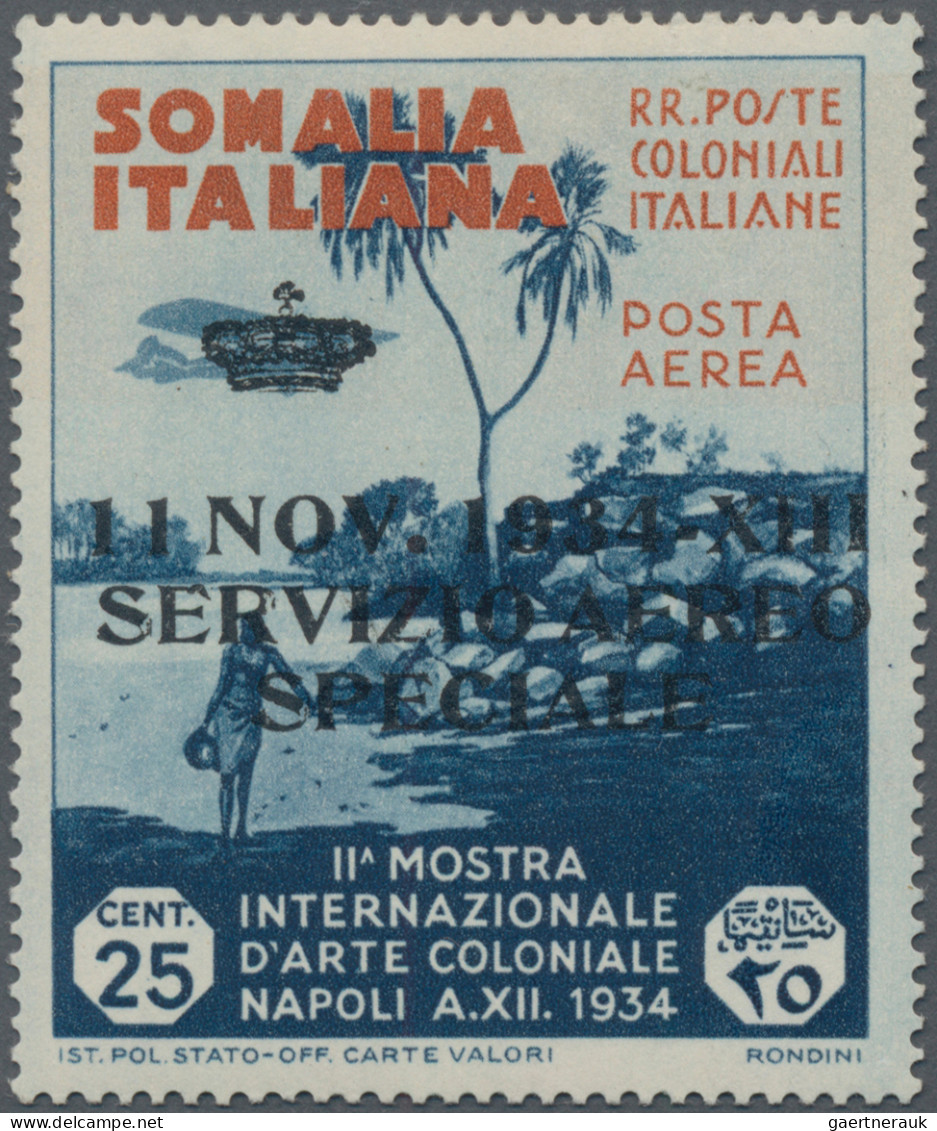 Airmail - Overseas: 1934, Italian Somalia, 25 C From The Naples Colonies Series - Other & Unclassified