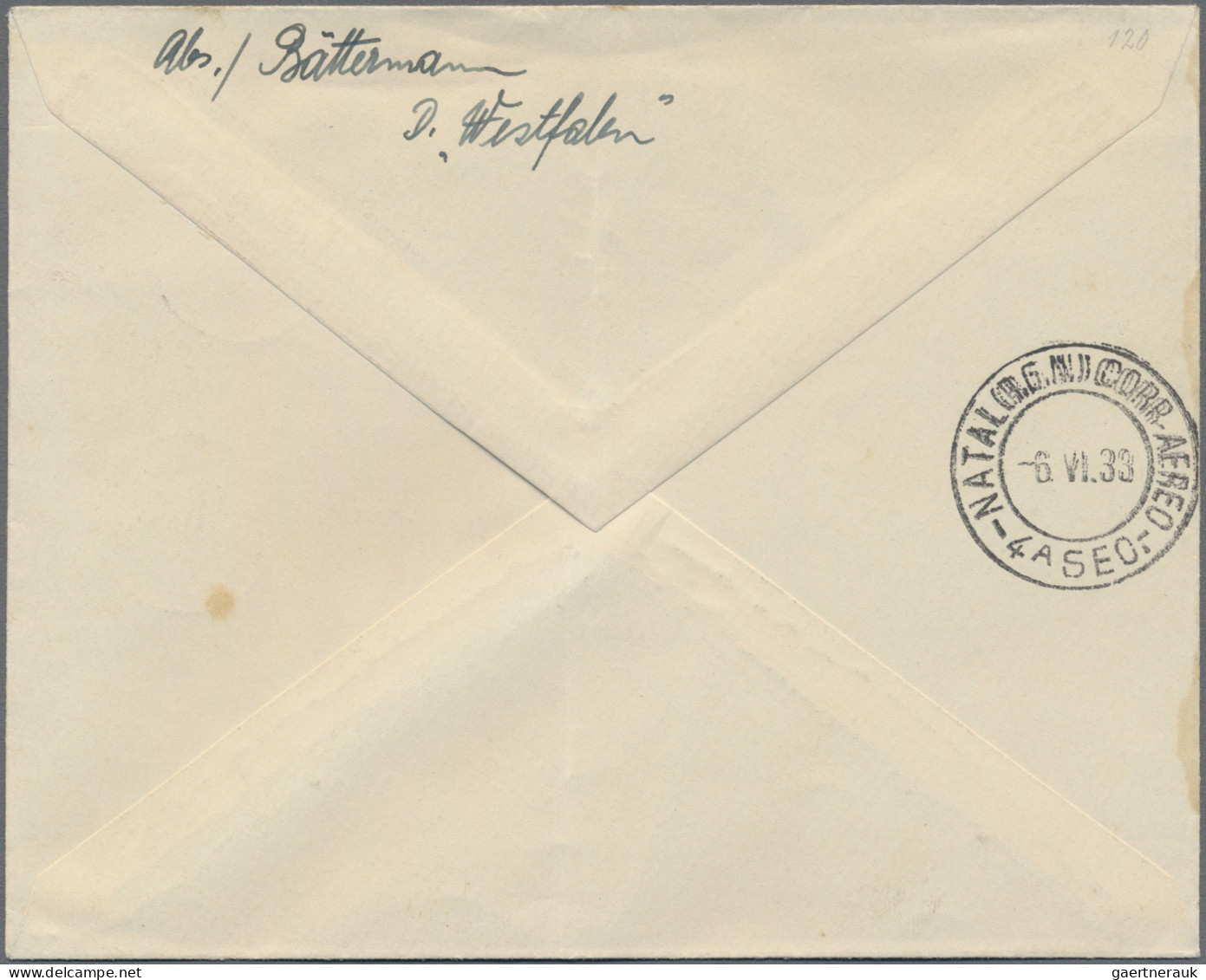 Skid Flight Mail: 1933, Dampfer Westfalen, Brief Aus Bathurst/Gambia Mit Mi-Nr.1 - Airmail & Zeppelin