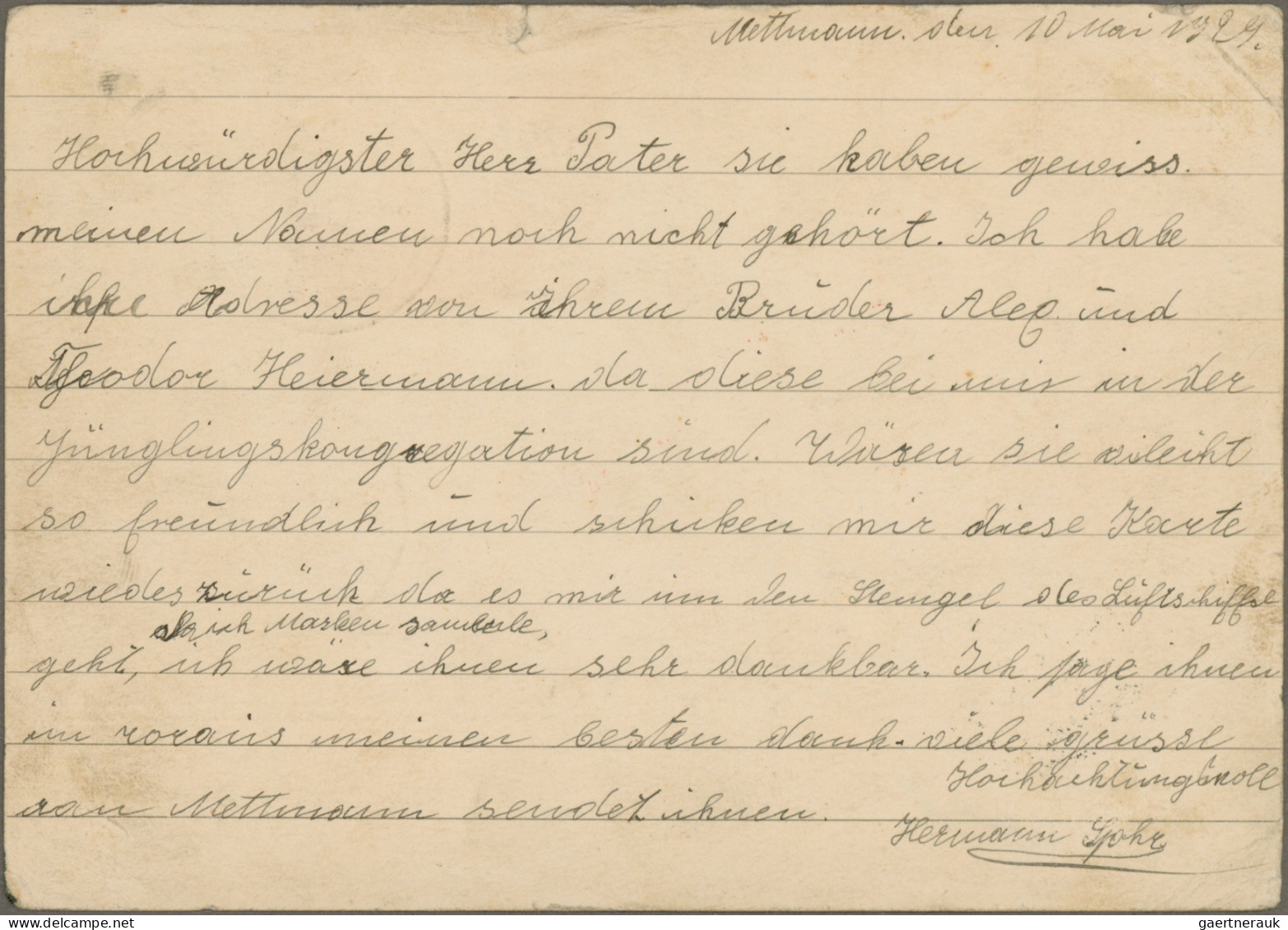 Zeppelin Mail - Germany: 1929, Versuchte Amerikafahrt, Karte Mit Einzelfrankatur - Airmail & Zeppelin