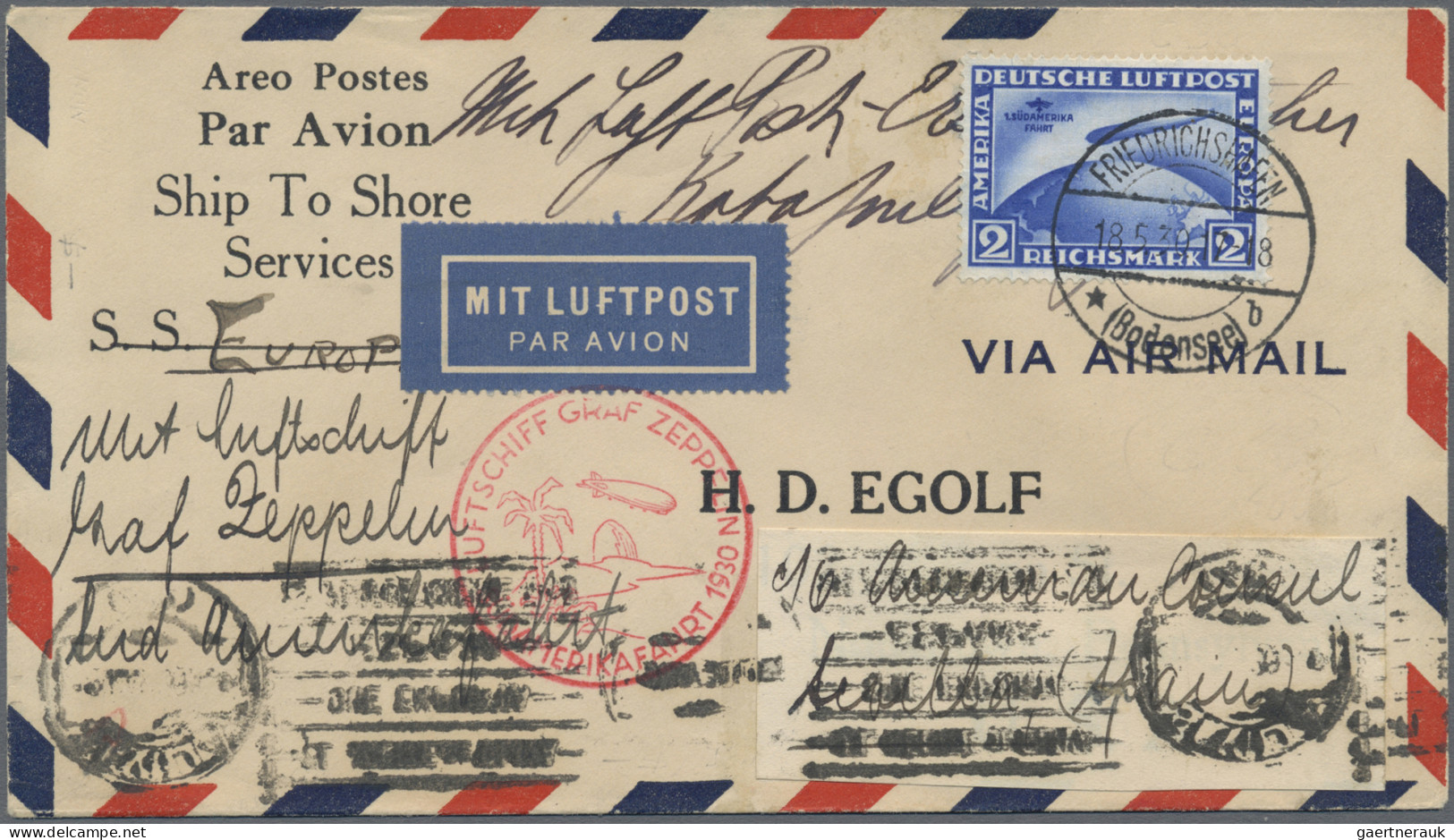 Zeppelin Mail - Germany: 1930, Südamerikafahrt, 2 RM Südamerikafahrt Als EF Auf - Airmail & Zeppelin