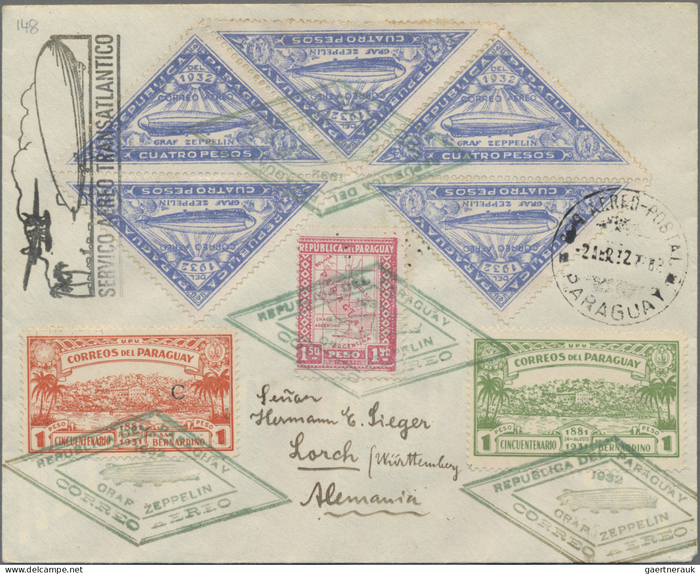 Zeppelin Mail - Overseas: 1932, Paraguayische Post, 2. Südamerikafahrt Auf R-Bri - Zeppelins