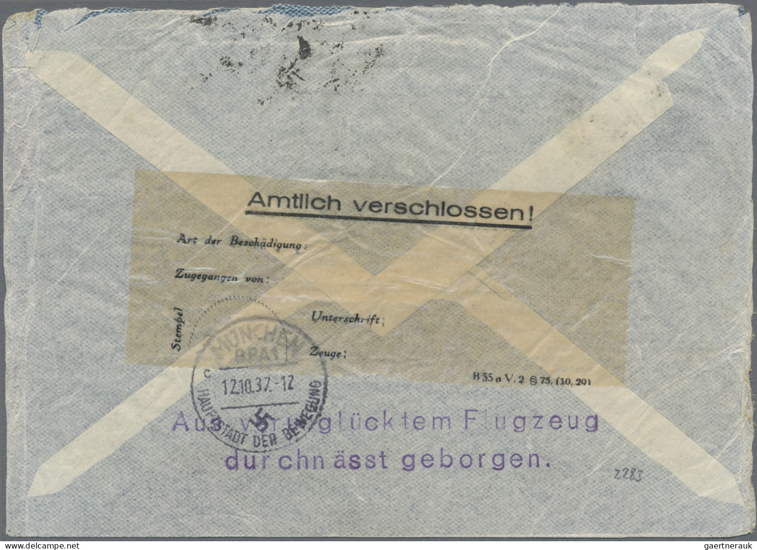 Desaster Mail: 1937, 1.10., Absturz Des Flugbootes "COURTIER" Der Imperial Airwa - Other & Unclassified