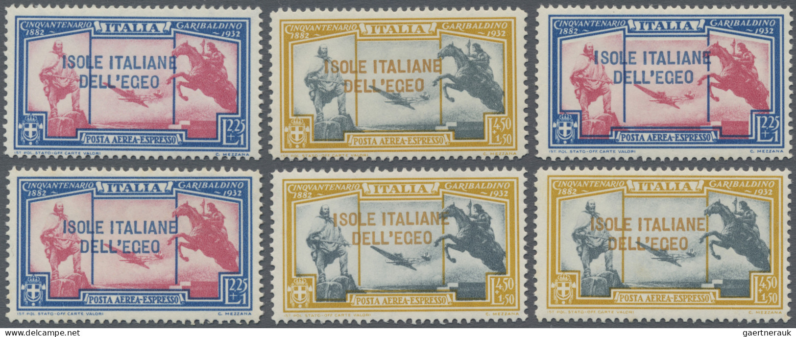 Aegean Islands: 1932, Egeo Islands. Three Sets Of Two Stamps, MNH. Sassone # 19/ - Egée