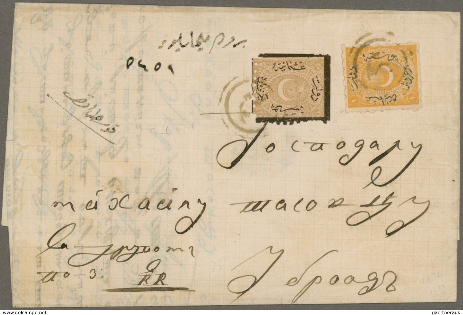 Bosnia+Herzegovina - Post Marks: 1874, 1pi. Yellow And Due 20pa. Brown/black-bro - Bosnie-Herzegovine