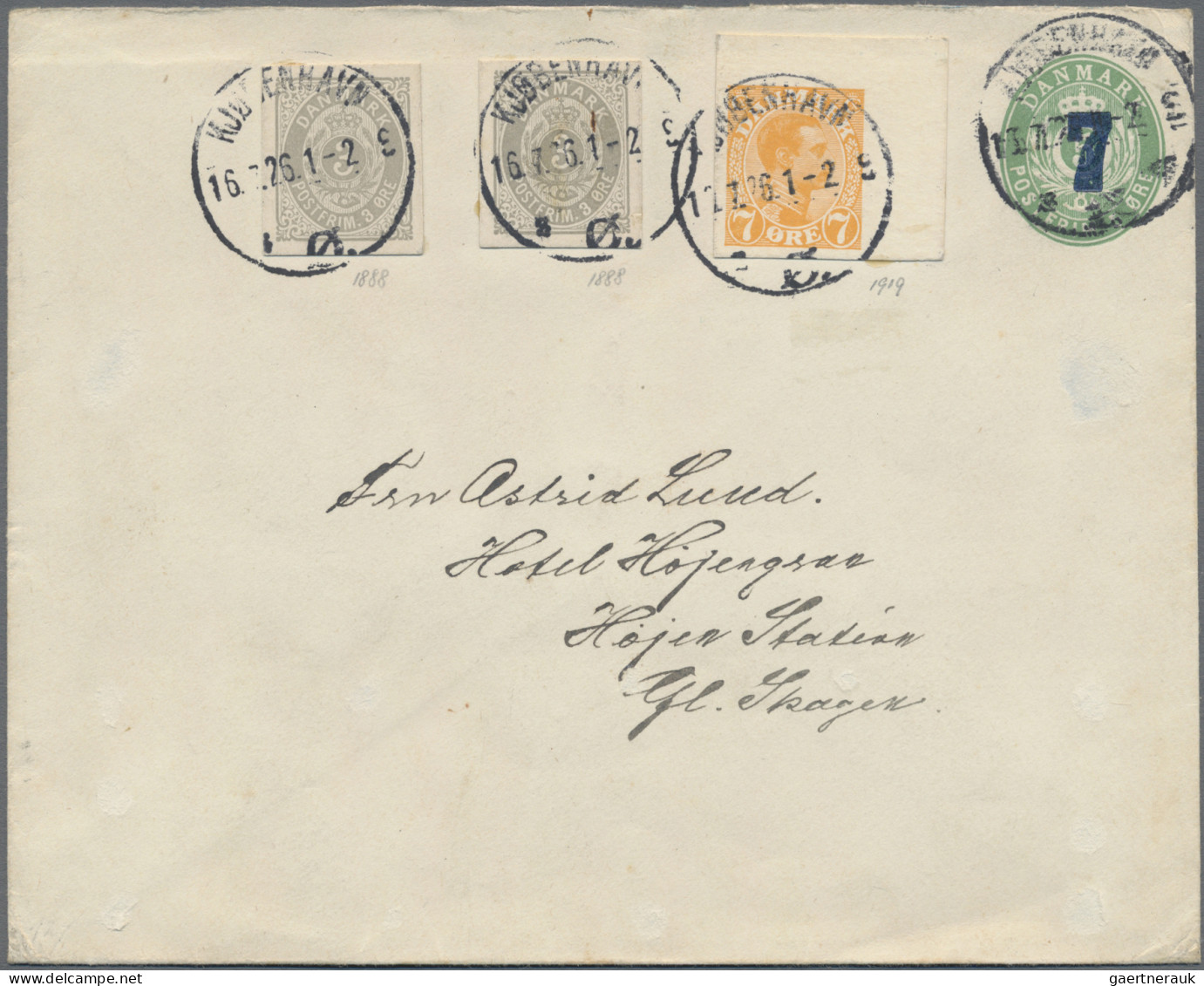 Denmark - Postal Stationery: 1926 Used Postal Stationery Envelope "7" On 5 øre G - Enteros Postales