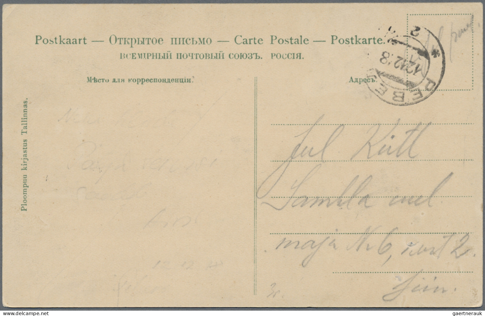 Estonia: 1918/1919, Definitives, 5 K - 70 (p), On Three Postcards With Provisori - Estland