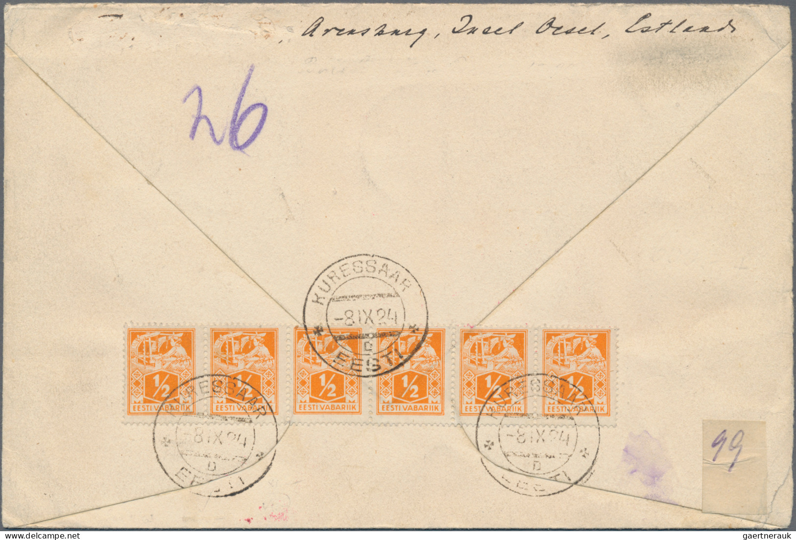 Estonia: 1923, Airmail Surcharges, Five Values In Combination With Definitives O - Estland