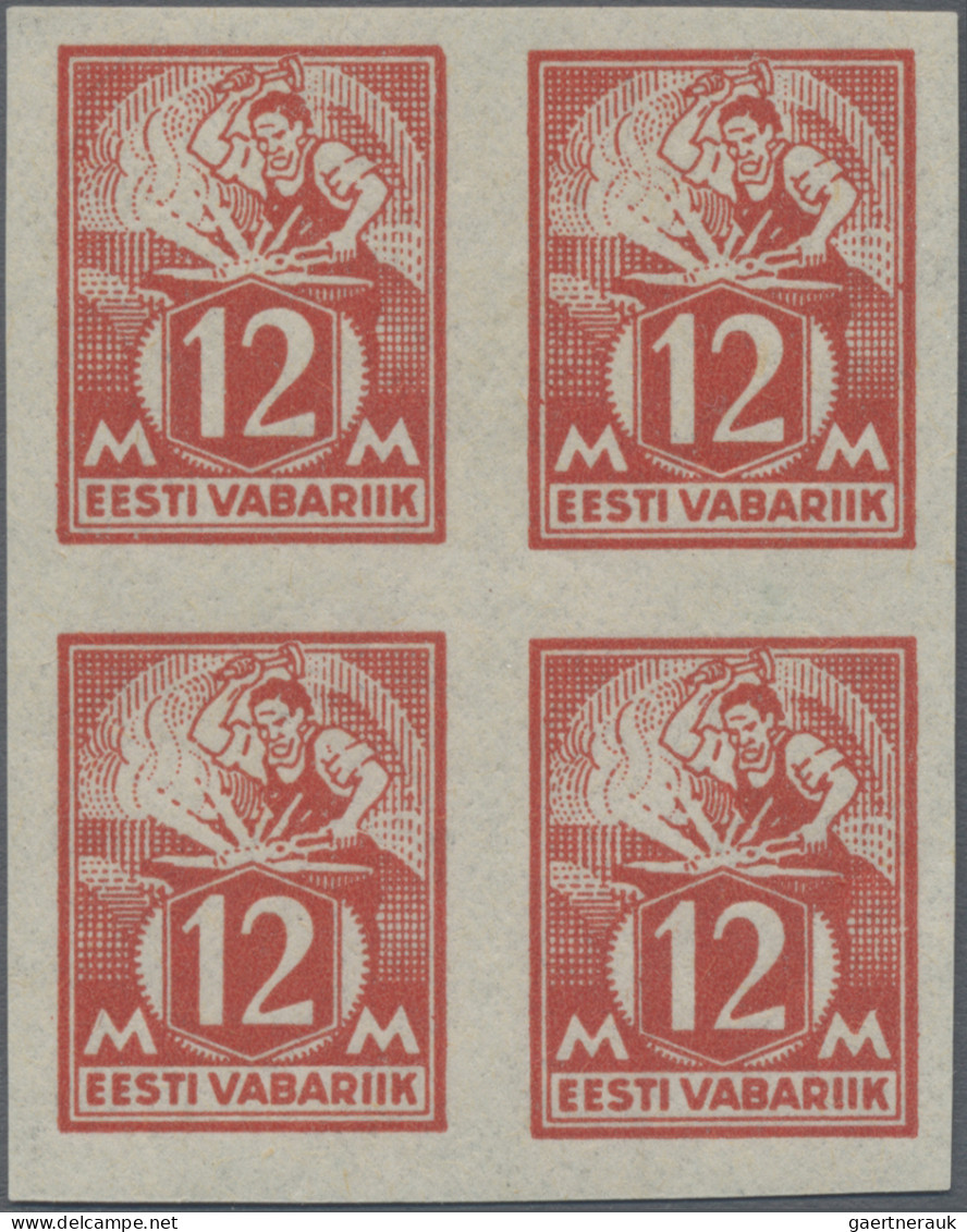 Estonia: 1925, Definitives "Smith", 12m. Red, Imperforate Proof In Red On Gummed - Estonie