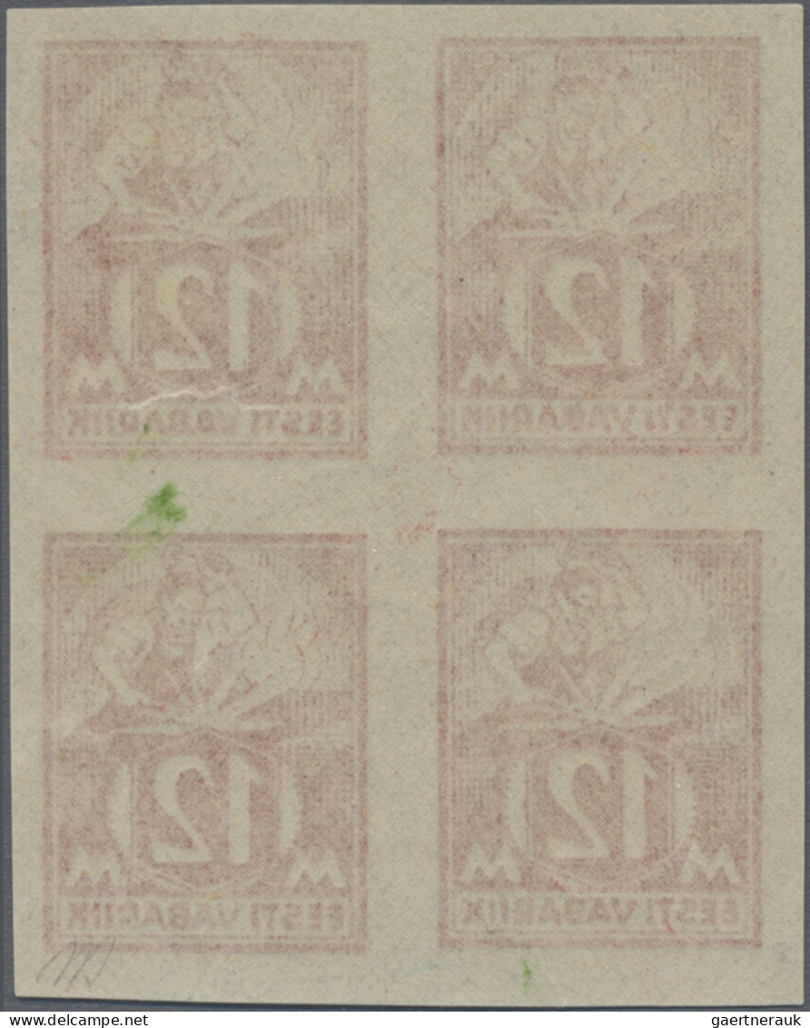 Estonia: 1925, Definitives "Smith", 12m. Red, Imperforate Proof In Red On Gummed - Estonie