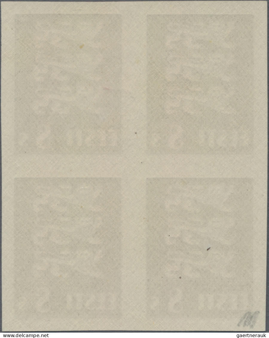 Estonia: 1928/1929, Definitives Coat Of Arms "Lion", 8s. Violet, Imperforate Pro - Estland