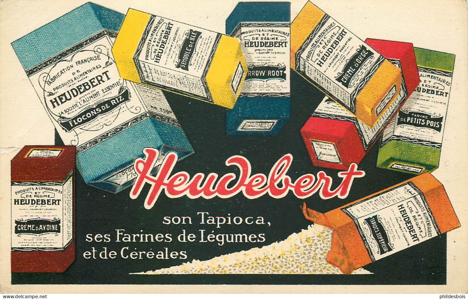 Carte PUBLICITAIRE   HEUDEBERT    " Tapioca Ses Farines De Légumes" - Publicité