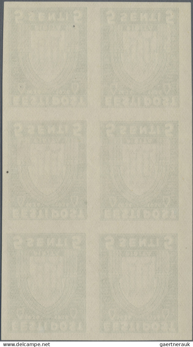 Estonia: 1936, Pirita Monastry, 5s. Green, Imperforate Proof Block Of Six In Iss - Estonie