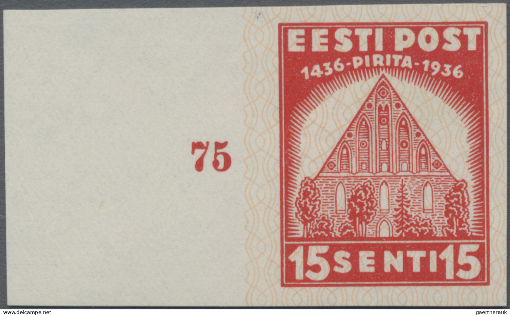 Estonia: 1936, Pirita Monastry, 5s. And 25s., Two Imperforate Proof Blocks Of Fo - Estland