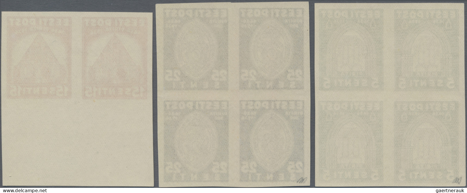 Estonia: 1936, Pirita Monastry, 5s. And 25s., Two Imperforate Proof Blocks Of Fo - Estonie