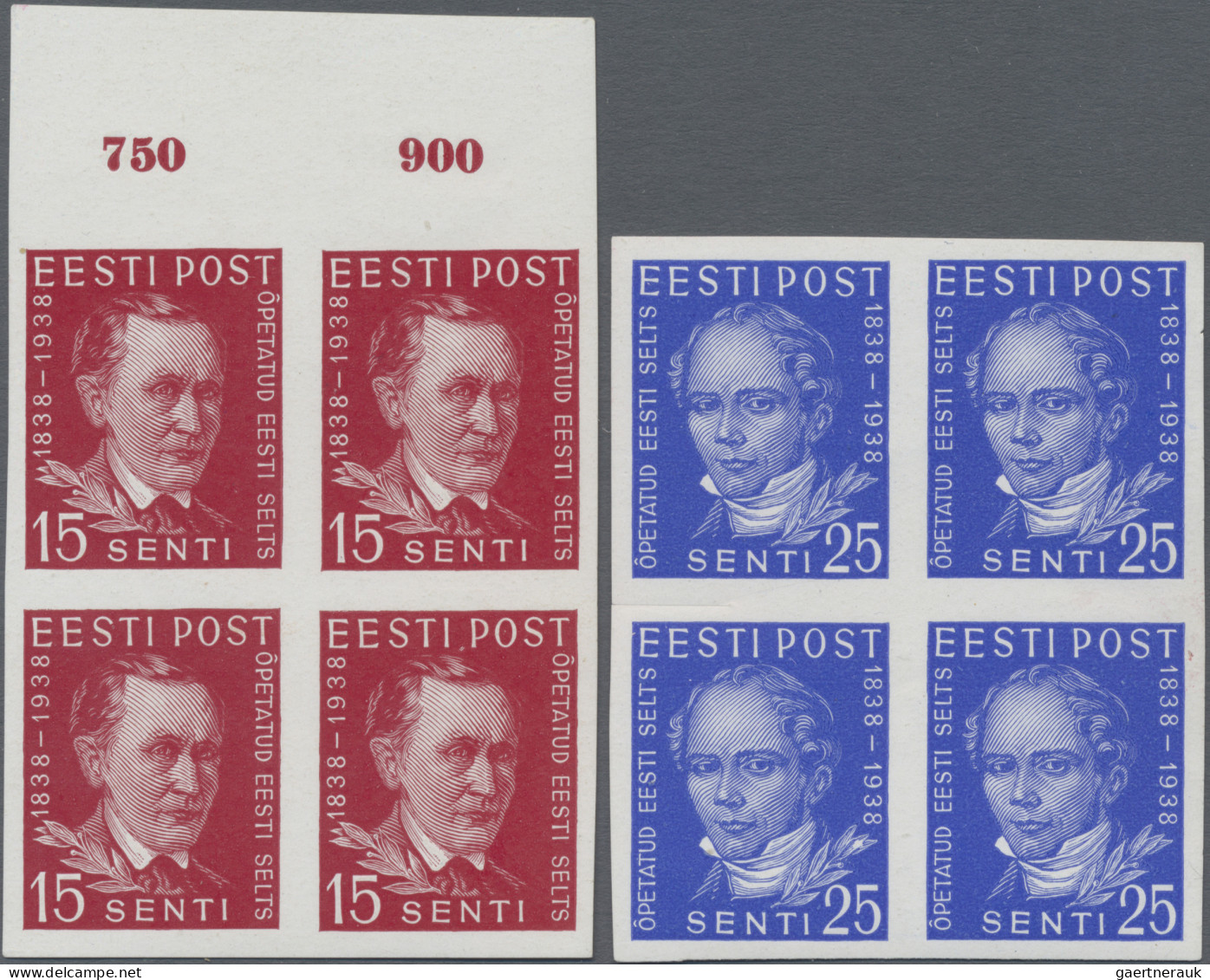 Estonia: 1938, Centenary Of Estonian Scientist's Society, 15s. And 25s., Two Imp - Estonia