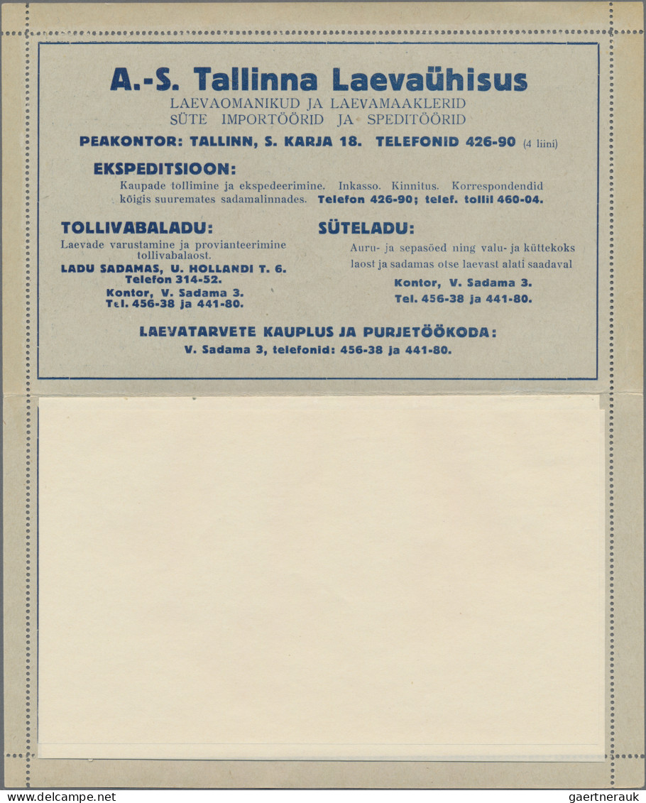 Estonia - Postal Stationery: 1937, PARO Advertisement Letter Card 10s. Blue, Ser - Estland