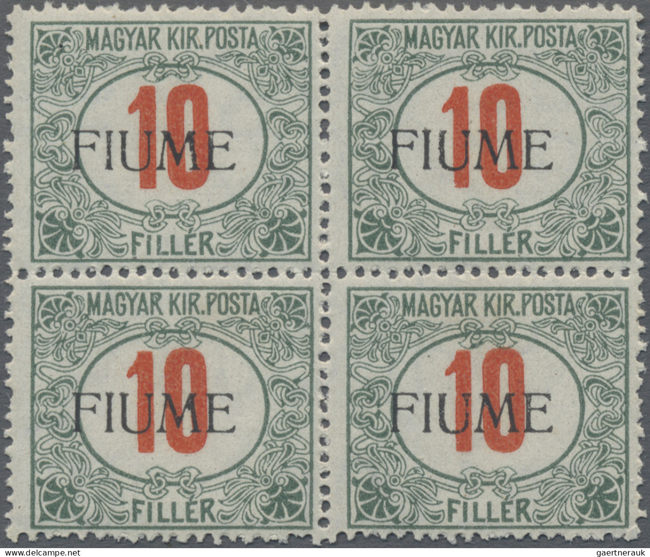 Fiume - Postage Dues: 1918, 10 Filler, Hungarian Postage Due Stamp Machine Overp - Fiume