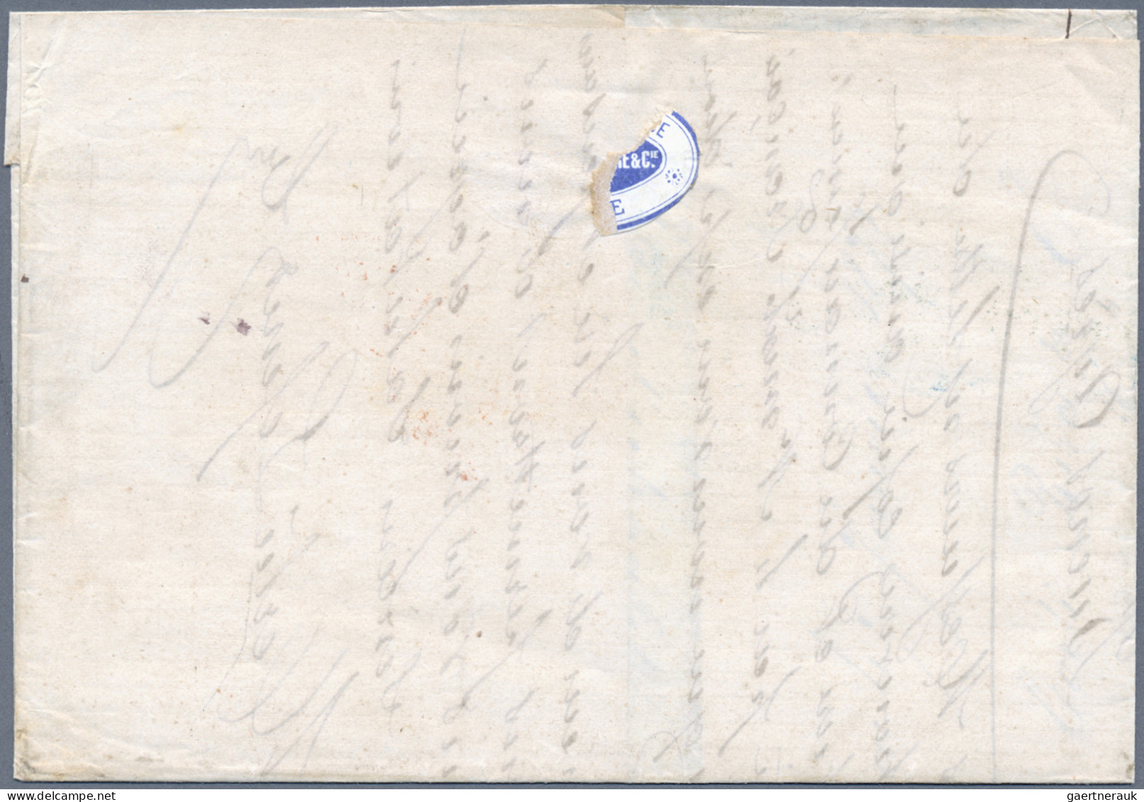 France: 1870, Laure 40c. Orange, Horizontal Strip Of Four On Lettersheet From "L - Briefe U. Dokumente