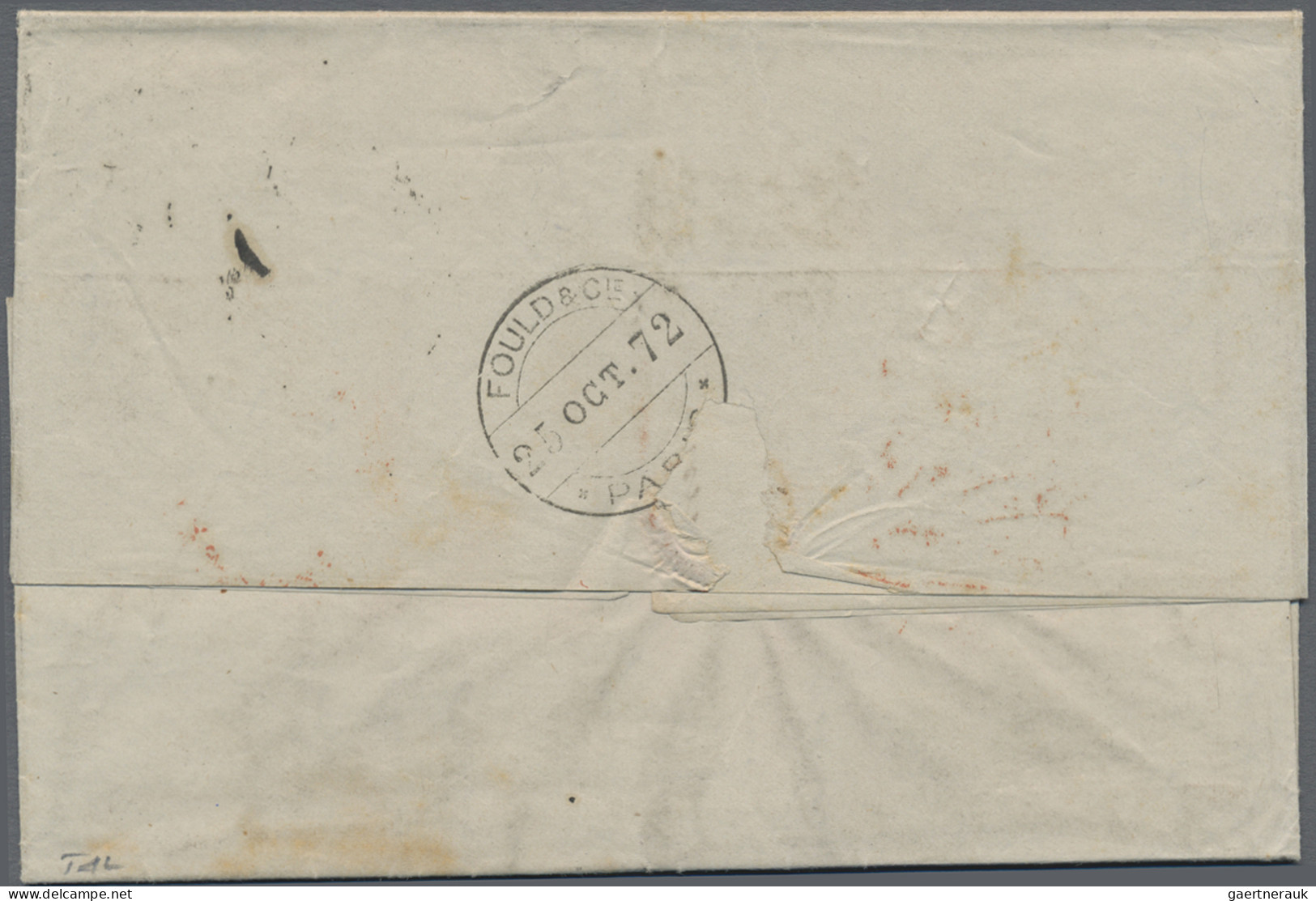 France: 1872, 80 C Napoleon And 80 C Ceres Together With 2x 40 C Ceres, Overlapp - Covers & Documents
