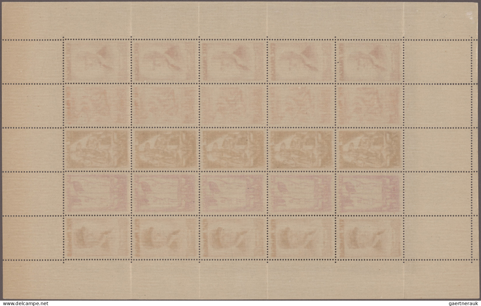 France: 1942/1943 Two Complete Se-tenant Sheets, With 1943 'Pétain' (five Se-ten - Unused Stamps