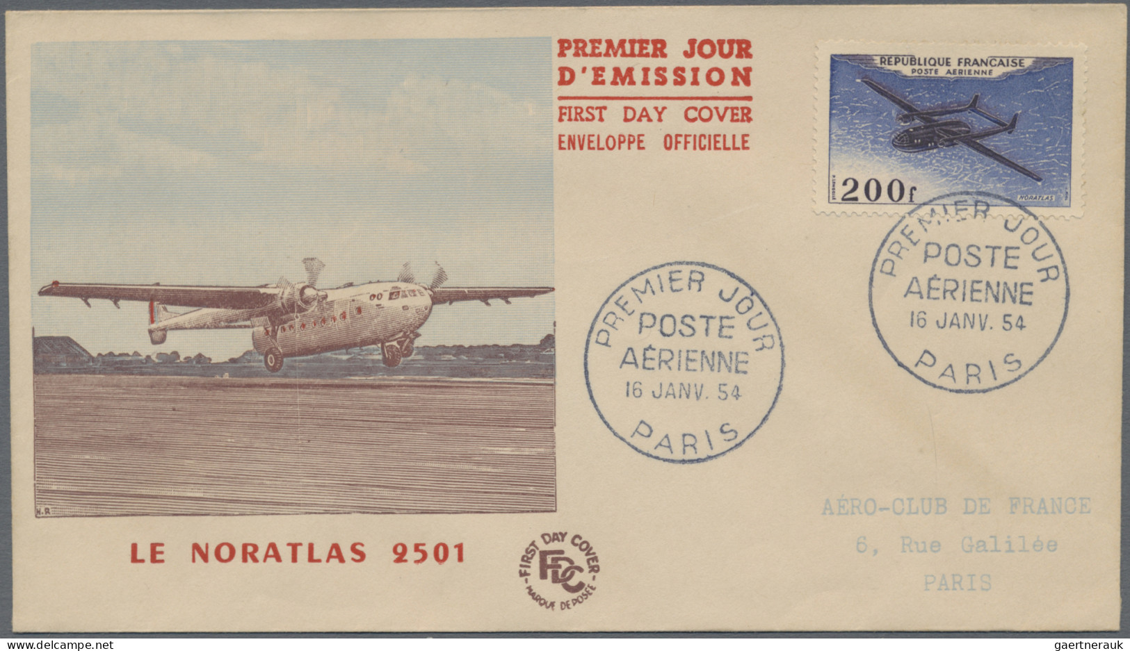 France: 1954, 100 Fr - 1000 Fr Air Mails, All Four Values On Individual First Da - Andere & Zonder Classificatie