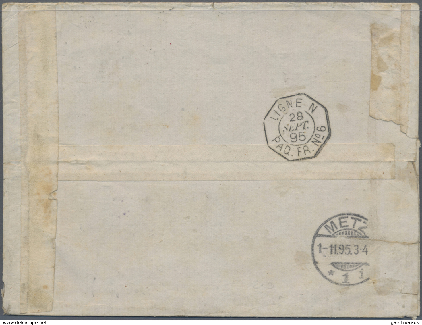 French Post In China: 1895, Sage 25c. Black On Rose, Single Franking On Attracti - Autres & Non Classés