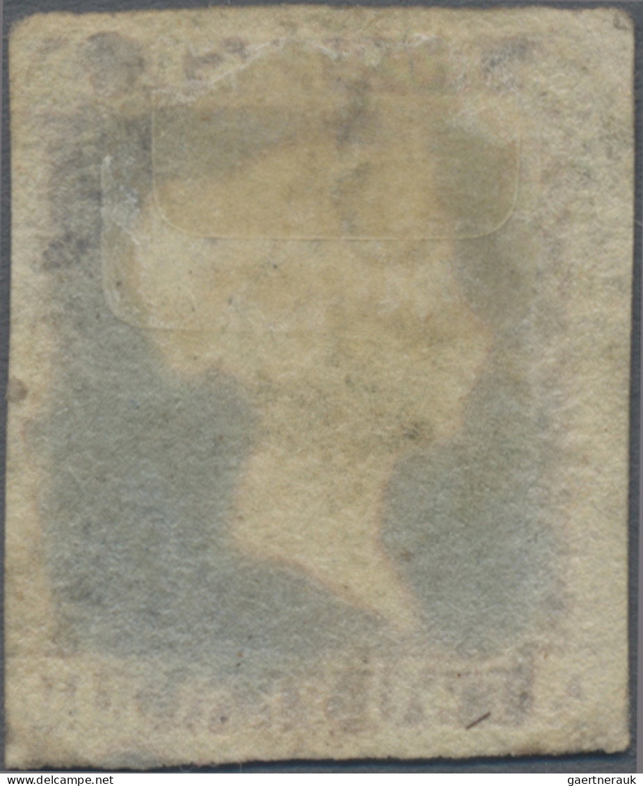 Great Britain: 1851, 2d. Violet-blue, Imperforate, Large Margins, On Thicker, La - Gebraucht