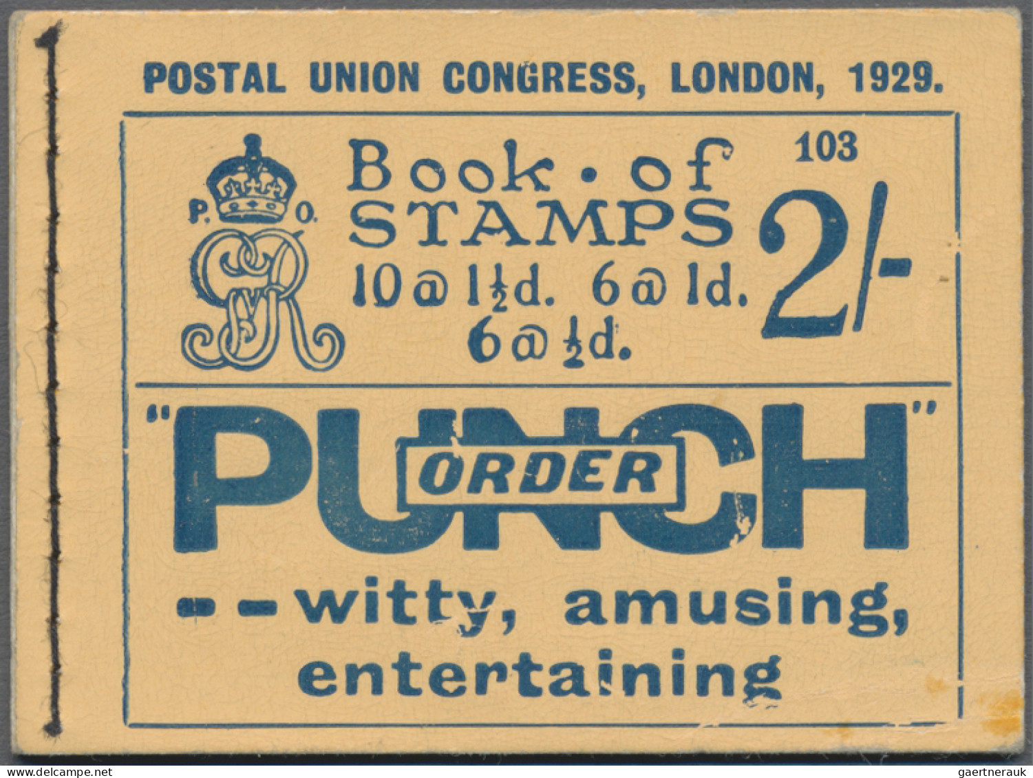 Great Britain - Stamp Booklets: 1929, 2/- Stamp Booklet "U.P.U." With 4 Booklet - Booklets