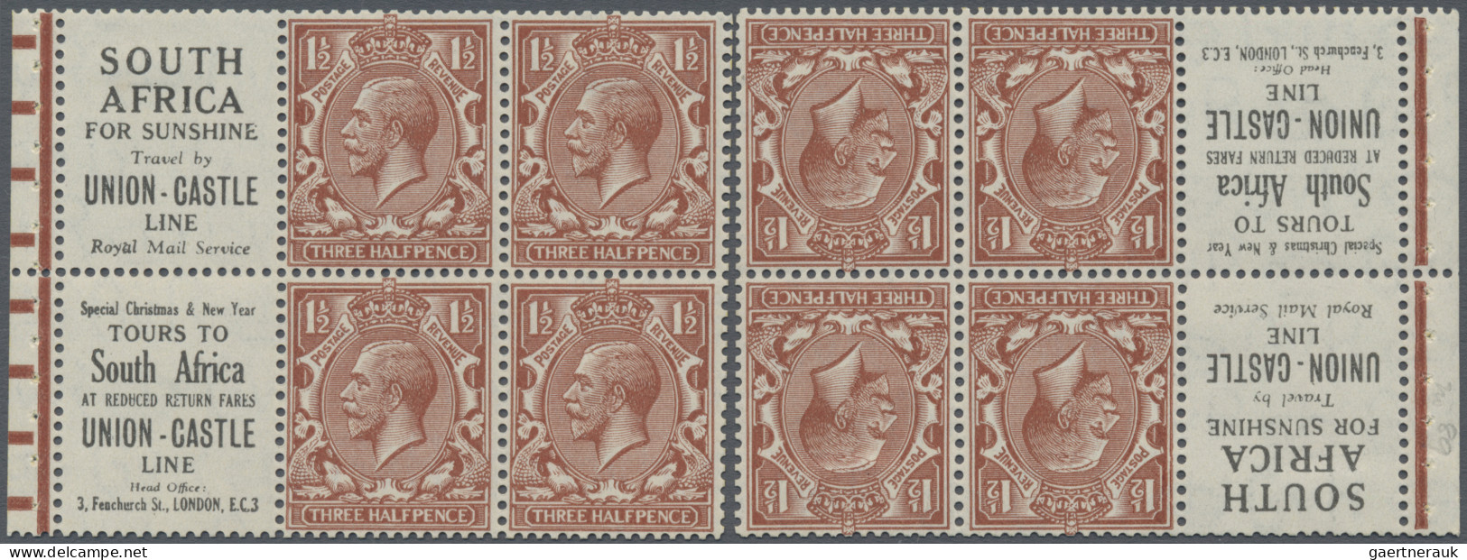 Great Britain - Se-tenants: 1924, Two Booklet Panes With 4 X 1 ½d Red-brown KGV - Autres