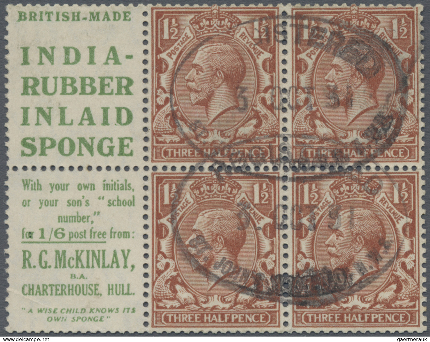 Great Britain - Se-tenants: 1924, Booklet Pane With 4 X 1 ½d Red-brown KGV Plus - Autres