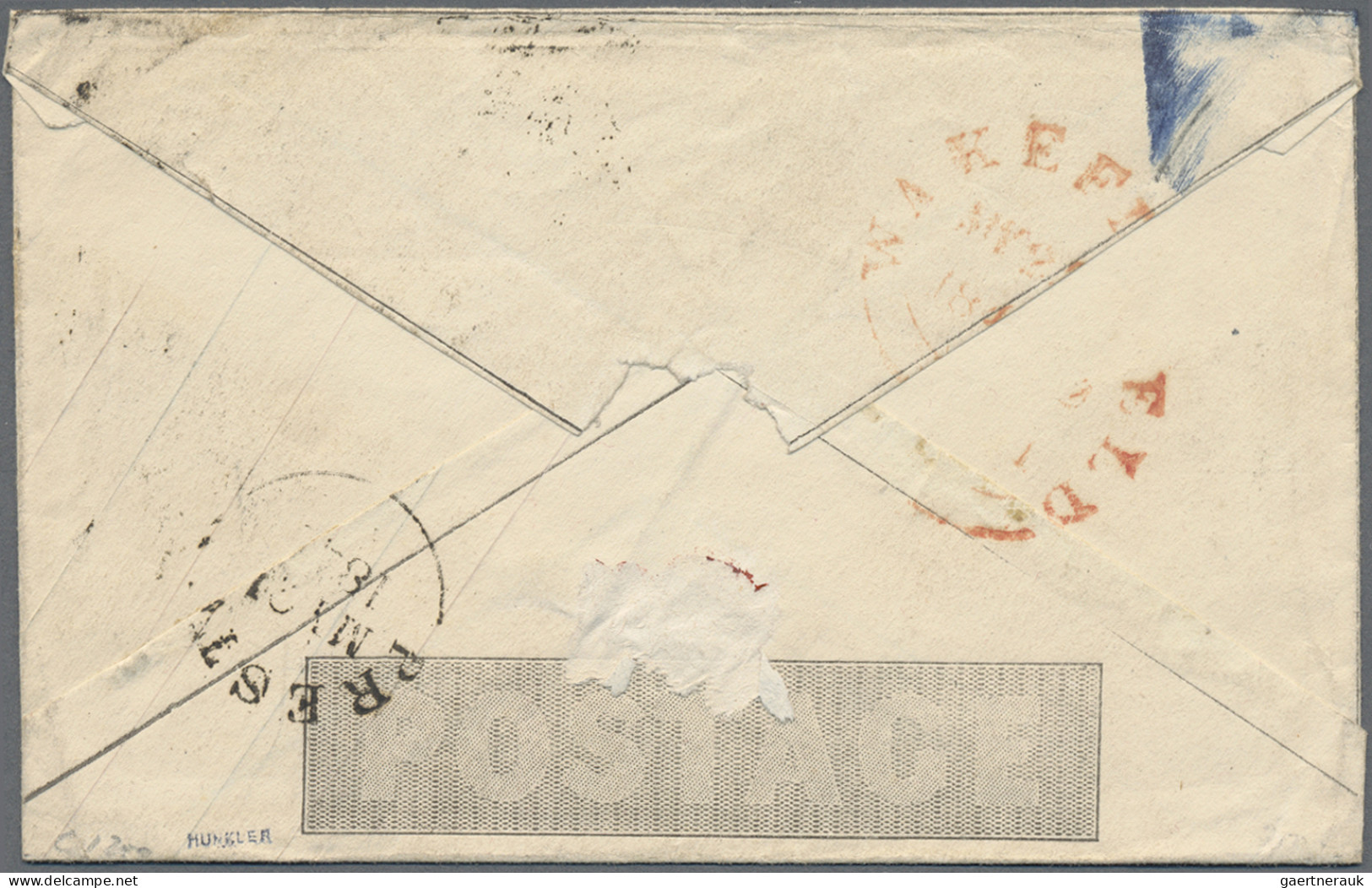 Great Britain - Postal Stationary: 1840 Mulready Envelope 1d. Black Used From Pr - 1840 Mulready Envelopes & Lettersheets