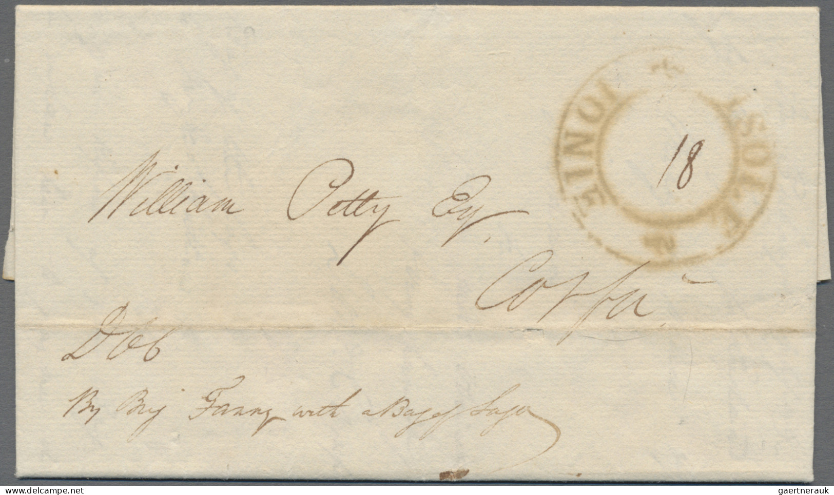 Ionian Islands -  Pre Adhesives  / Stampless Covers: 1818 Double Circle Handstam - Ionische Eilanden