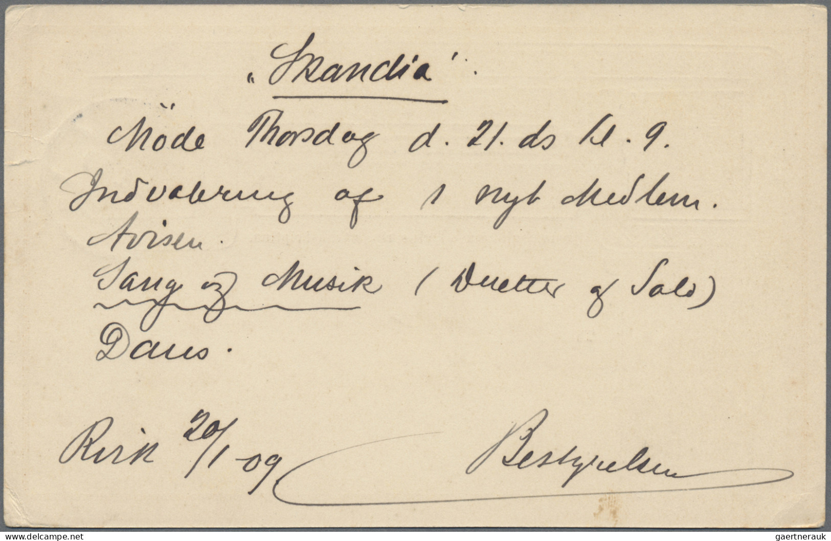 Iceland - Postal Stationery: 1909, Christian/Frederik 3a. Bistre Commercially Us - Ganzsachen